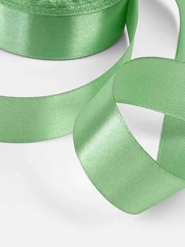 Лента атласная, 25 мм, 23&plusmn;1 м, нежно-зелёная №65
