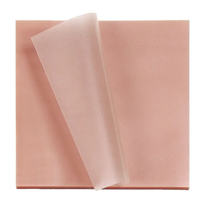 Блок с липким краем 76&times;76 мм, 50 листов, персиковый перламутр, прозрачный, пластик