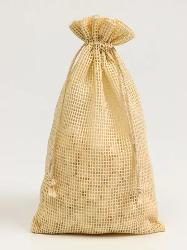 Хлопковый мешочек для украшений, подарков и трав, текстиль &laquo;Эко&raquo;, 24.5&times;15 см, набор 5 шт.