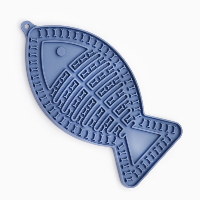 Коврик для лизания на присосках 20 х 10 см, синий Коврик для лизания на присосках 20 х 10 см, синий