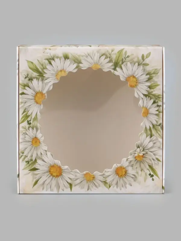 Коробка подарочная сборная с окном, упаковка, &laquo;Презент&raquo;, 11.5&times;11.5&times;3 см