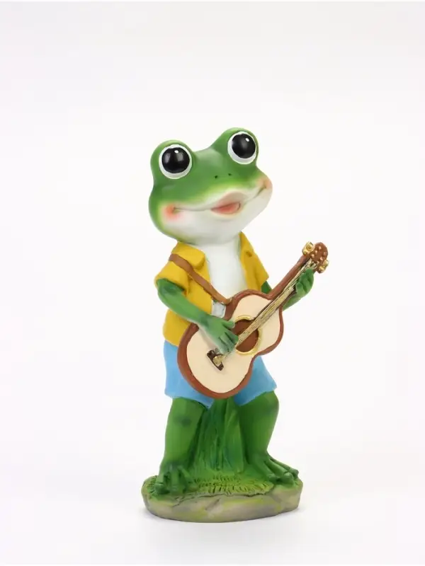 Садовая фигура из полистоуна &laquo;Лягушонок с гитарой&raquo;, 8.5&times;11&times;25 см, Greengo