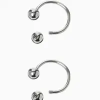 Пирсинг в бровь циркуляр, шар, d=10 мм, пара, цвет серебро