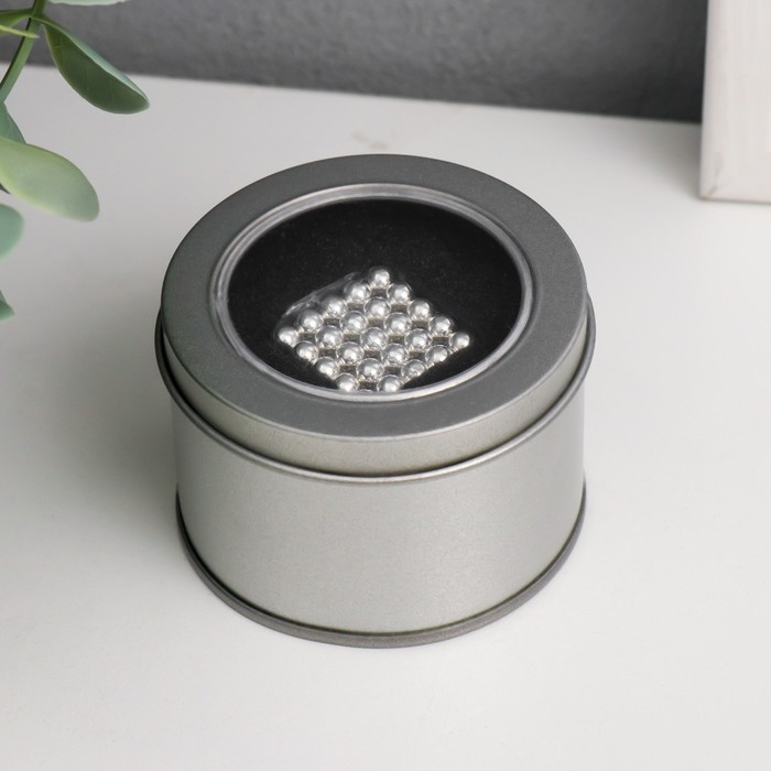 Антистресс магнит Антистресс магнит "Неокуб" 125 шариков d=0,5 см (серебро)