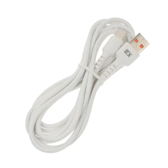 Кабель Exployd EX-K-1394, Type-C - USB, 3 А, 2 м, силиконовая оплетка, белый