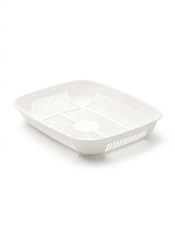 Лоток для кошек, 33.5&times;25&times;6 см, округлый, с сеткой, пластик, белый