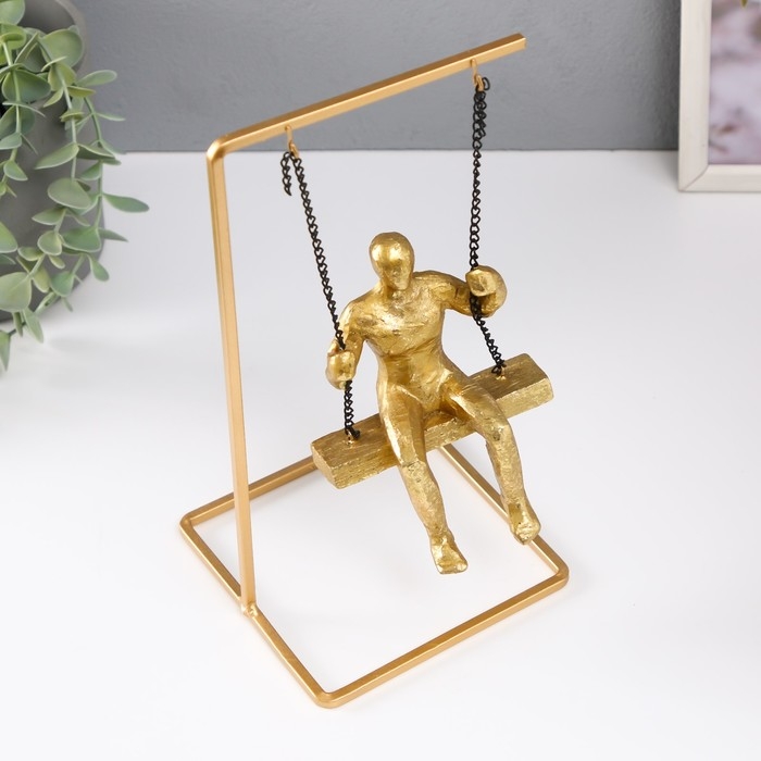 Сувенир полистоун  Сувенир полистоун "Мыслитель" золото 26х13х13 см