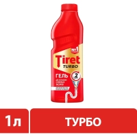 Средство для прочистки труб TIRET TURBO гель, 1л