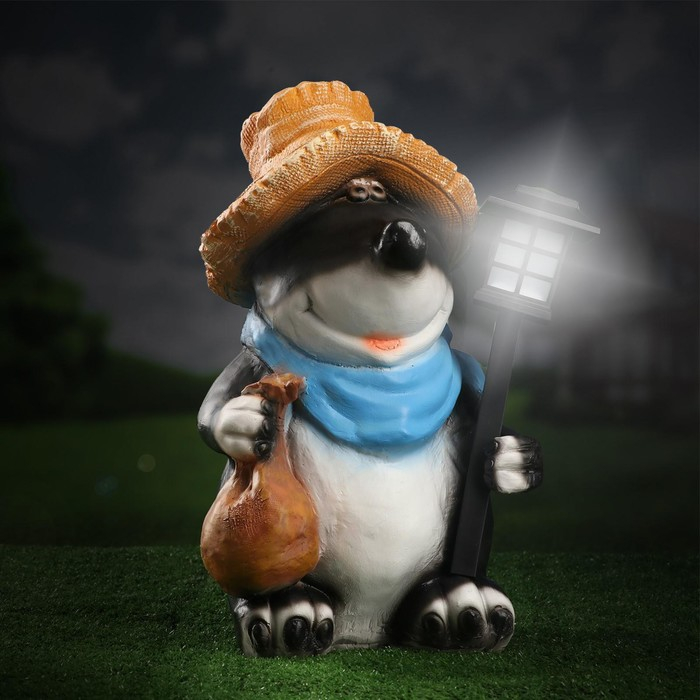 Садовый фонарь  Садовый фонарь "Крот с фонарем" 42см