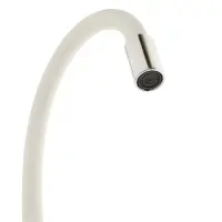 Смеситель для кухни ZEIN Z2110, однорычажный, гибкий излив, картридж 40 мм, белый/хром