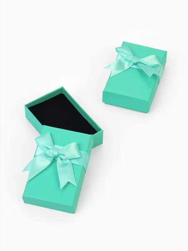 Коробочка подарочная под набор «Тиффани» с крупным бантом, 5×8×2.5 см, вставка МИКС, бирюзовый Коробочка подарочная под набор «Тиффани» с крупным бантом, 5×8×2.5 см, вставка МИКС, бирюзовый