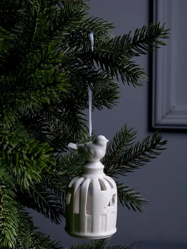 Подвеска светодиодная &laquo;Птичка&raquo;, 5.8&times;5.8&times;11 см, 1 LED, керамика, от батареек LR44&times;2, свечение тёплое белое