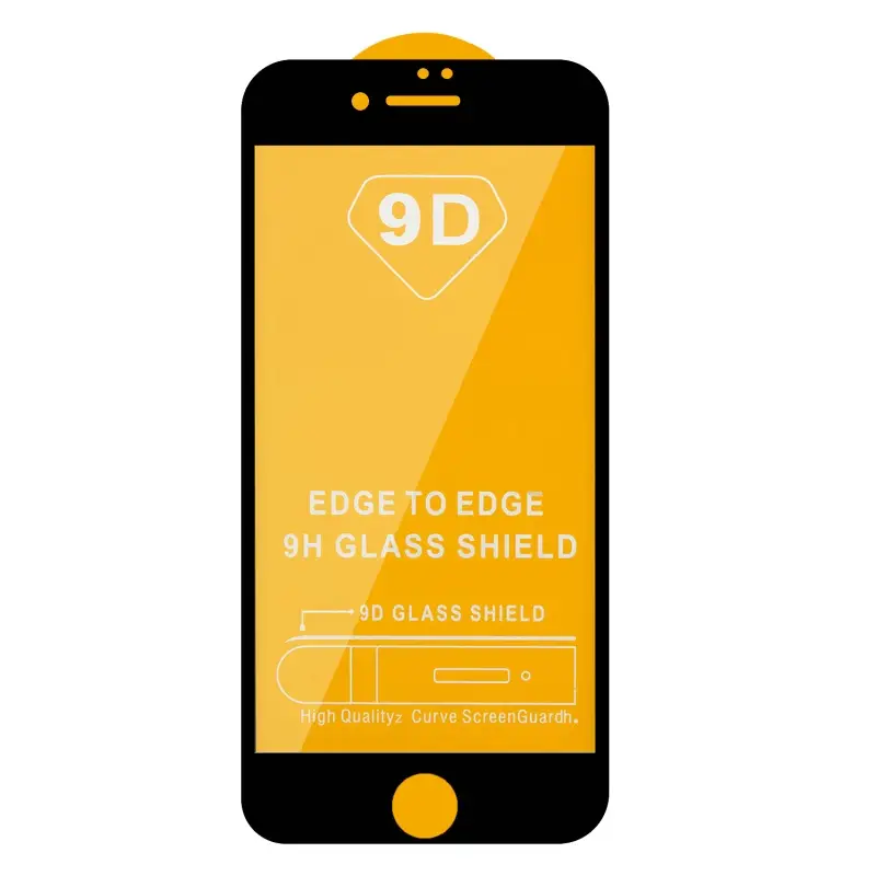 Защитное стекло для iPhone 7/8 Full Glue с рамкой 2.5D черное (25 шт./уп.)