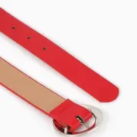 Ремень жен, 06-01-02-01, 3,5*0,3*110 см, без винта, пряжка серебро, 1 прокол, красный