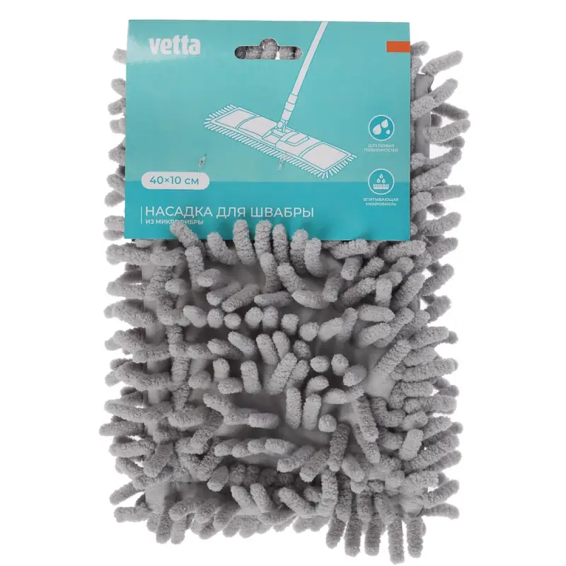 Насадка для швабры тм Vetta, 10х40см, 70 гр., &laquo;Лапша&raquo;, микрофибра