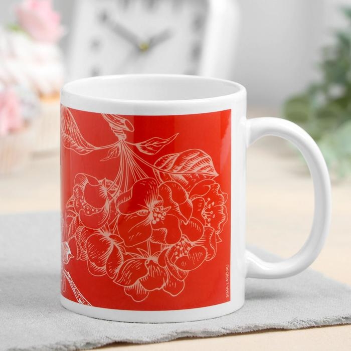 Кружка сублимация Кружка сублимация "Надежда" цветы, 320 мл, с нанесением