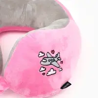 Подушка для путешествий бархатная формовая "Самолет", розовая Подушка для путешествий бархатная формовая "Самолет", розовая