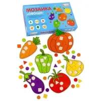 Мозаика &laquo;Овощи&raquo; Alatoys, 6 рамок, 48 геометрических вкладышей