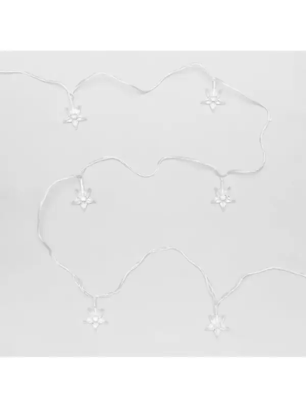 Гирлянда &laquo;Нить&raquo; 5 м с насадками &laquo;Звезда средняя&raquo;, IP20, прозрачная нить, 20 LED, свечение мульти (RG/RB), мигание, 220 В