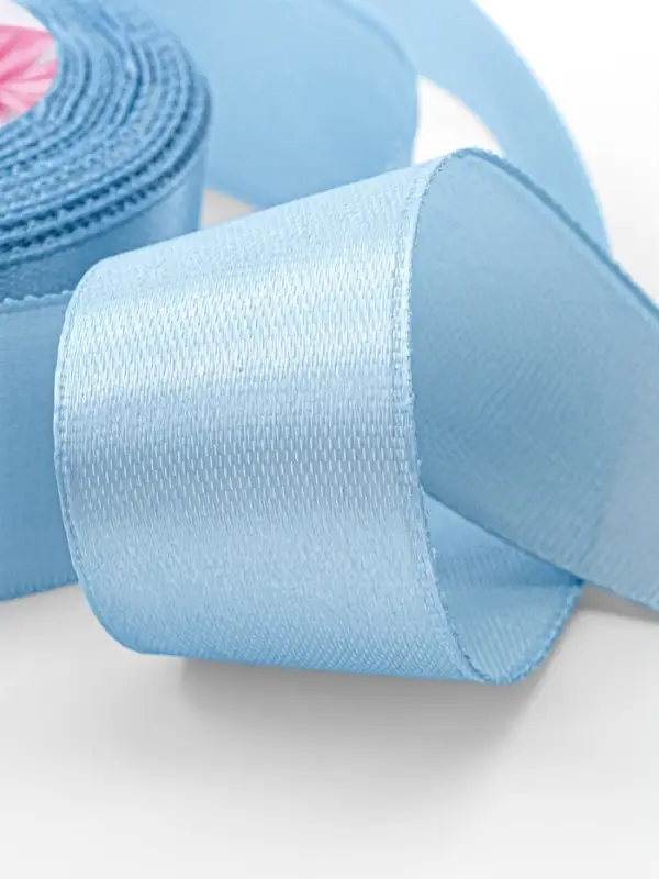 Лента атласная, 25 мм, 23&plusmn;1 м, небесно-голубая №278