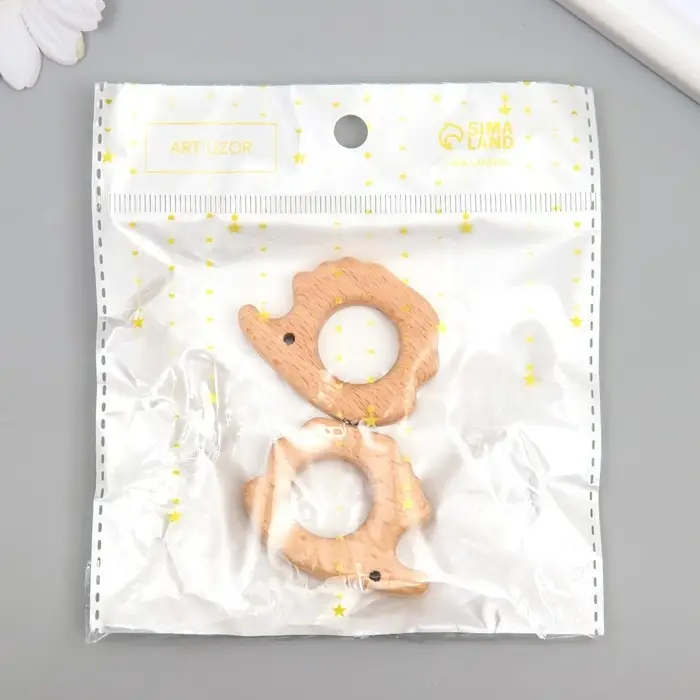 Бусина для творчества дерево "Ежик" 4,5х3,5 см