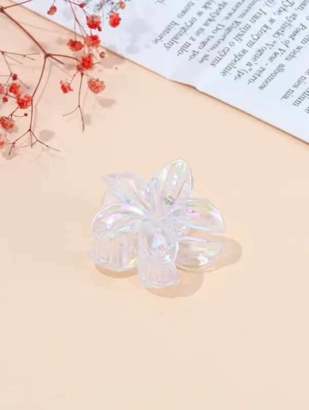 Краб для волос "Бриса" 6 см, прозрачный перламутр