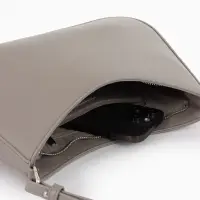 Сумка женская багет TEXTURA на молнии, 28&times;6&times;17 см, серая