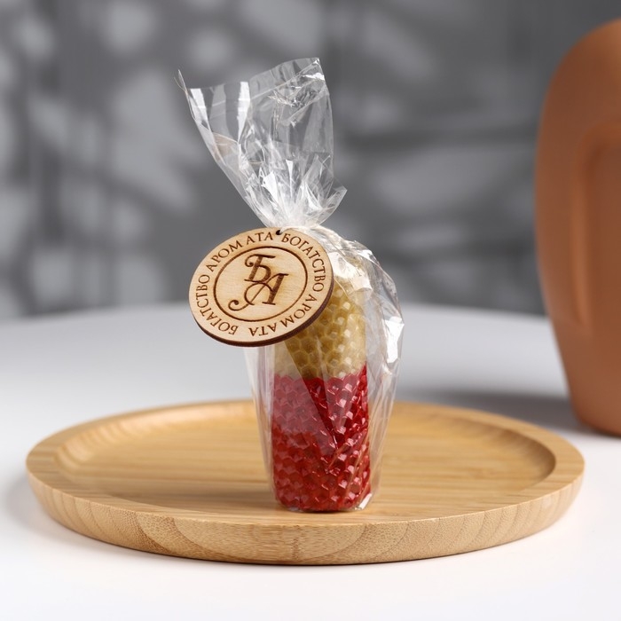 Свеча из вощины, медово-красная, 8 см Свеча из вощины, медово-красная, 8 см