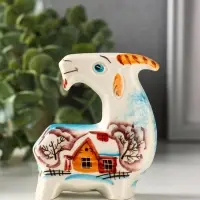 Статуэтка фарфоровая &laquo;Фигурка: Коза Зима&raquo;, авторская роспись, 10 см