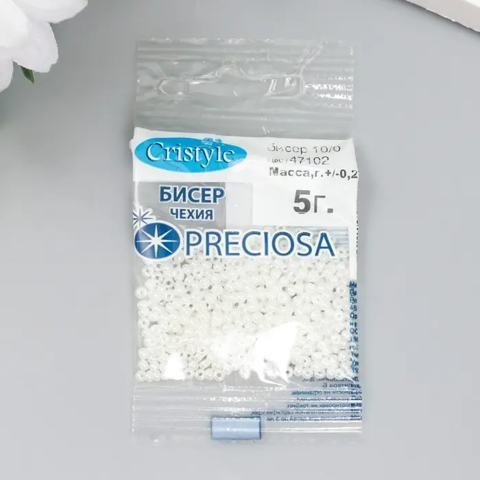 Бисер Чехия Preciosa 5 г 10/0 (47102) Бисер Чехия Preciosa 5 г 10/0 (47102)