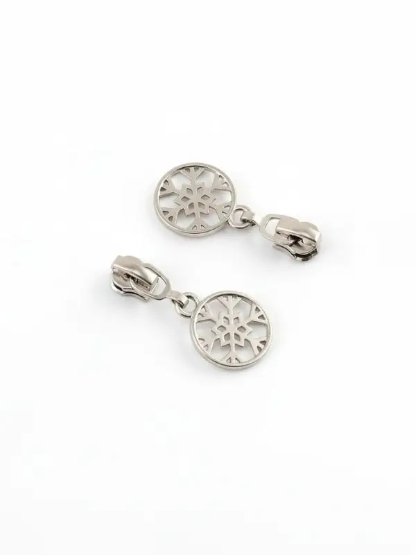 Бегунок для металлической молнии, №3, &laquo;Снежинка&raquo;, 10 шт., цвет никель