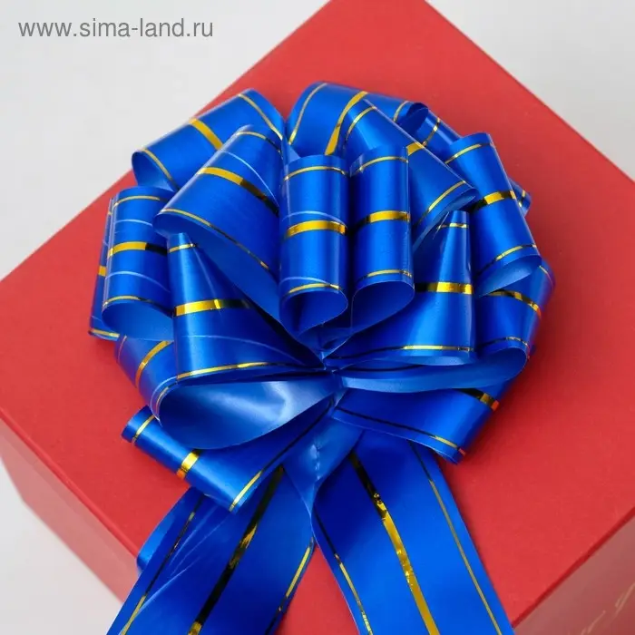 Бант - шар №4.5 три золотых полосы, синий Бант - шар №4.5 три золотых полосы, синий