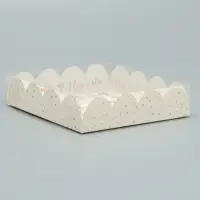 Коробка для кондитерских изделий с PVC крышкой &laquo;I love winter&raquo;, 13 х 13 х 3 см