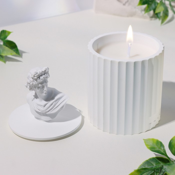 Свеча в бетоне ароматическая  Свеча в бетоне ароматическая "Аполлон", 13х7 см, душистый жасмин, соевый воск, 160 г