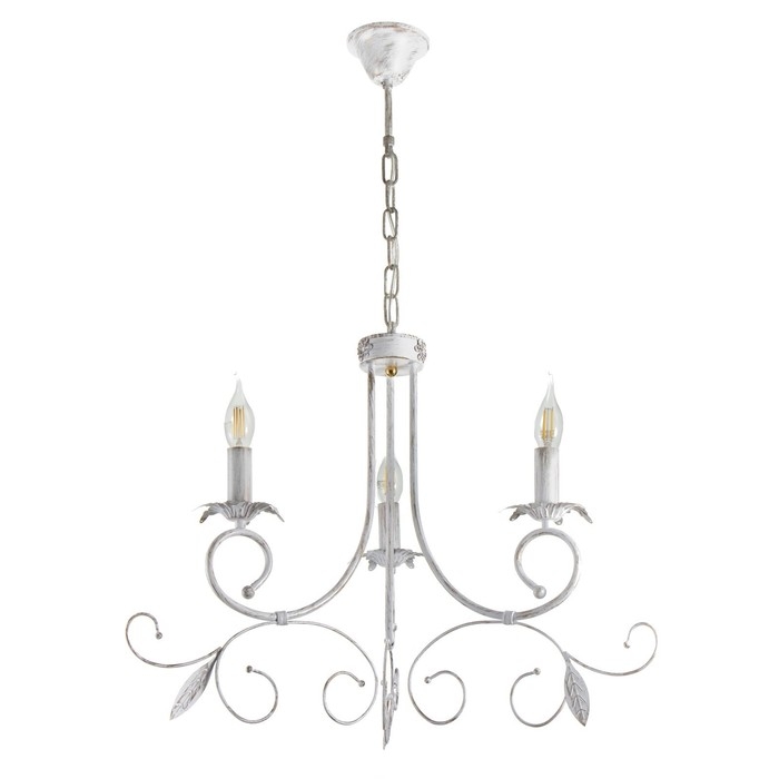 Люстра Люстра "Айрис" 3xE14 40Вт белый с золотой патиной 66х66х46-105 см BayerLux