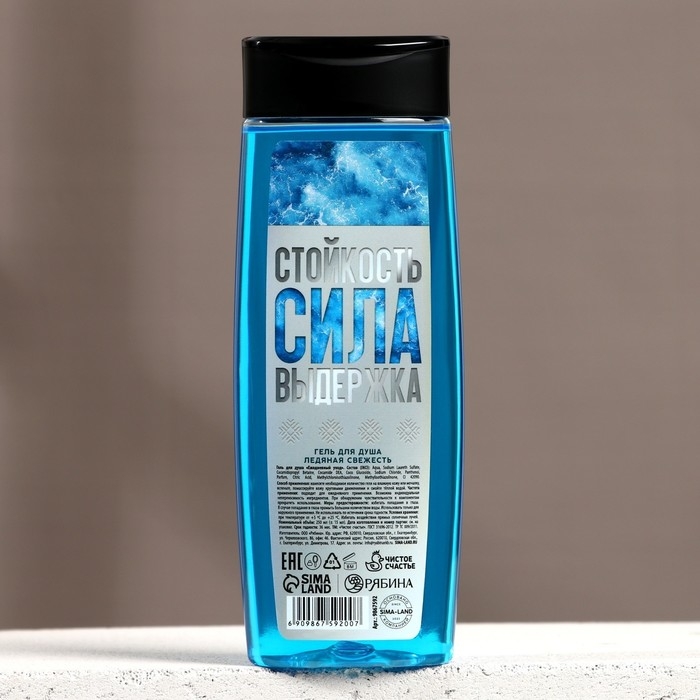 Гель для душа «Стойкость, Сила, Выдержка», 250 мл, аромат ледяной свежести, Новый Год