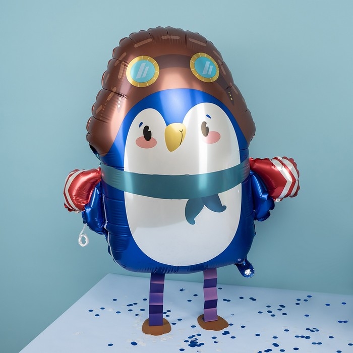 Шар фольгированный 36 Шар фольгированный 36" «Пингвинёнок Лётчик», ходячая фигура