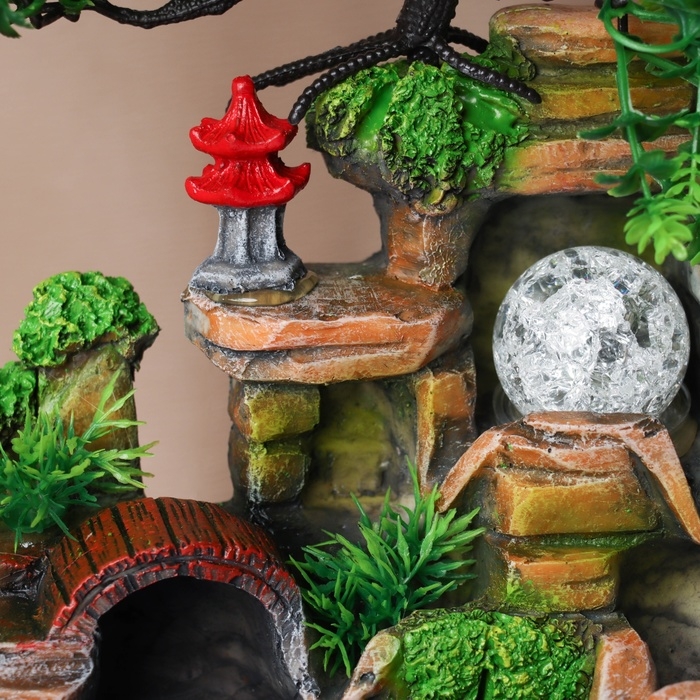 Фонтан Фонтан "Каменные ступеньки под деревом" 27х16 см (с подсветкой)