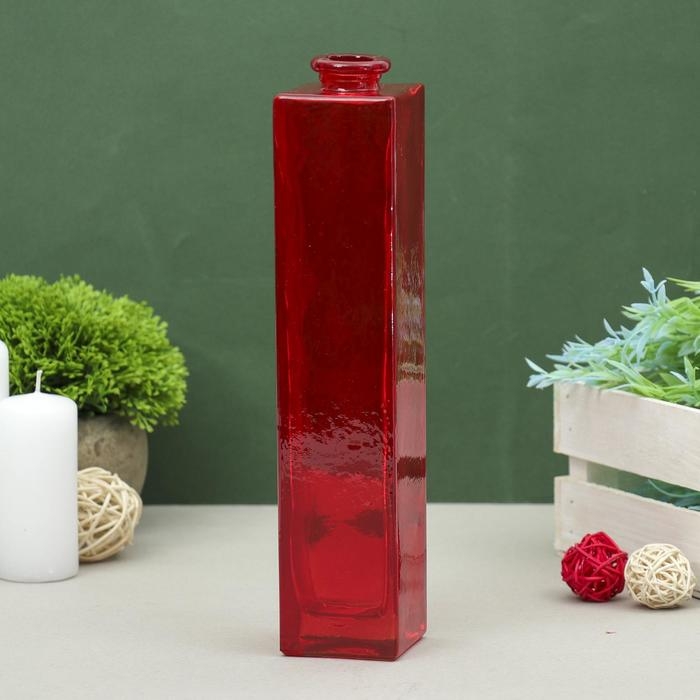 Ваза  Ваза "Нарцисс" красная, прозрачная  24,5х5,5х5,5см,  0,45л