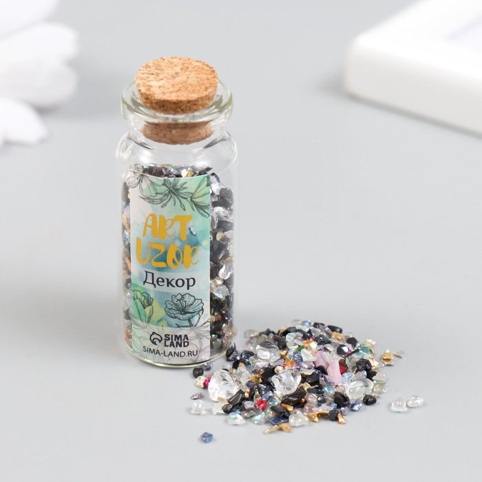 Декор для творчества в баночке Декор для творчества в баночке "Природный камень со стеклом - Классика" 20 гр 5х2,2х2,2 см