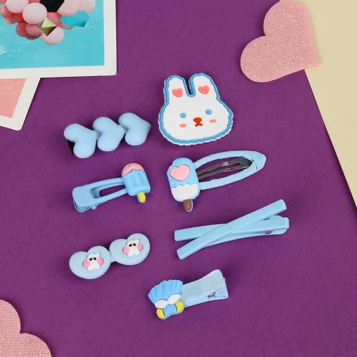 Набор для волос  Набор для волос "Маленькие радости" (14 шт) зайка, голубой