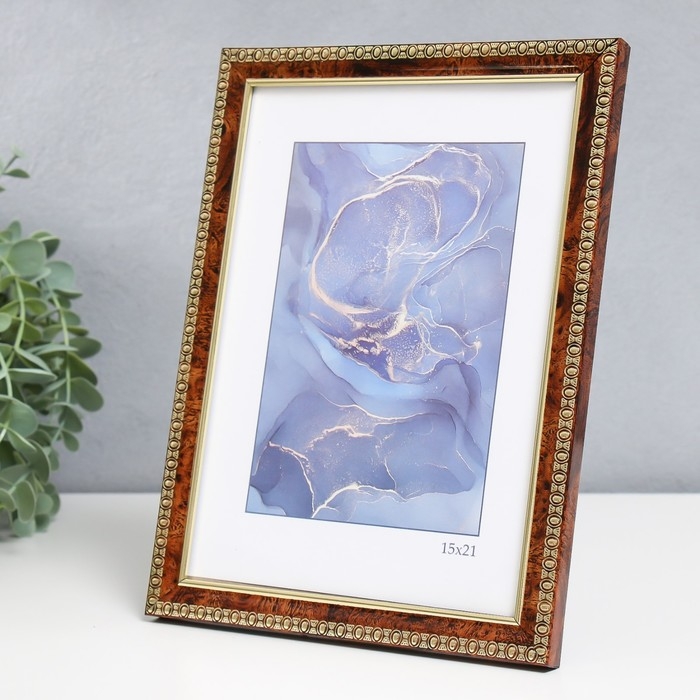 Фоторамка пластик Фоторамка пластик "Камея" 15х21 см, карельская берёза