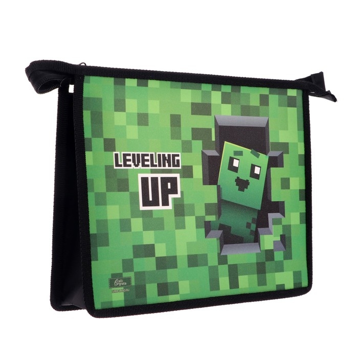 Папка для тетрадей А5, 190 х 230 х 50 мм, молния сверху, пластиковая, Calligrata Папка для тетрадей А5, 190 х 230 х 50 мм, молния сверху, пластиковая, Calligrata "Пиксели"