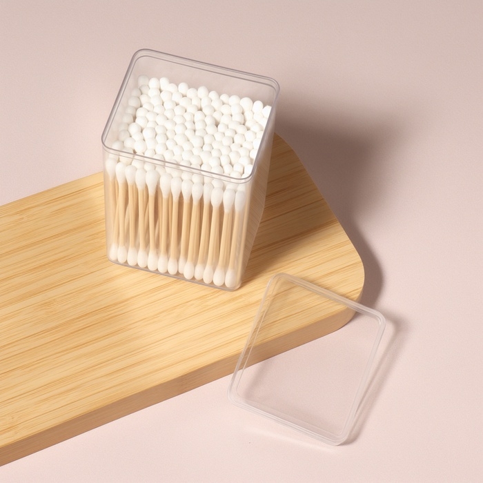 Органайзер для ватных палочек, с крышкой, 6.5×5.8×9.5 см, в пакете, прозрачный Органайзер для ватных палочек, с крышкой, 6.5×5.8×9.5 см, в пакете, прозрачный