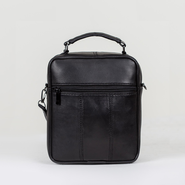 Сумка мужская на молниях, длинный ремень, цвет чёрный Сумка мужская на молниях, длинный ремень, цвет чёрный