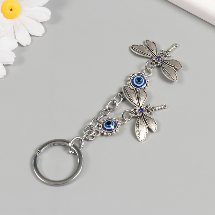 Брелок от сглаза металл Брелок от сглаза металл "Две стрекозы" 9 см