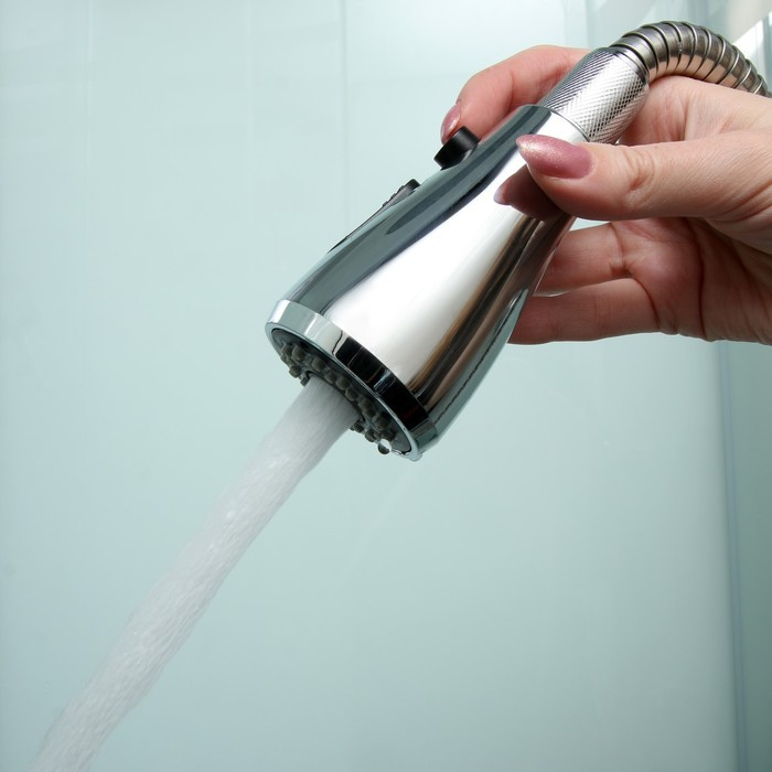 Лейка для кухонного смесителя Accoona A474, 2 режима, с кнопкой, хром Лейка для кухонного смесителя Accoona A474, 2 режима, с кнопкой, хром