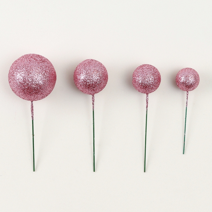 Набор топперов «Бусины», набор 20 шт., цвет розовый Набор топперов «Бусины», набор 20 шт., цвет розовый