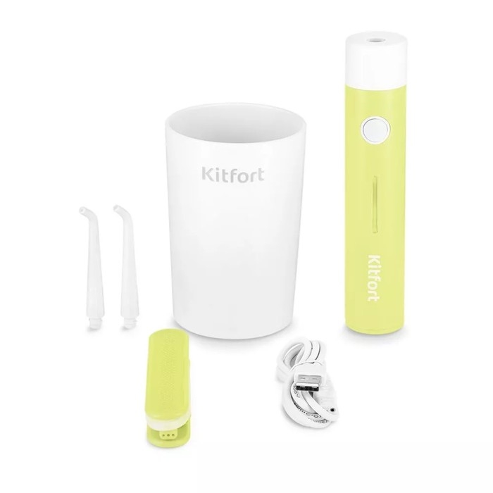 Ирригатор Kitfort КТ-2957-2, портативный, 320 мл, 3 режима, 2 насадки, от АКБ, бело-жёлтый Ирригатор Kitfort КТ-2957-2, портативный, 320 мл, 3 режима, 2 насадки, от АКБ, бело-жёлтый
