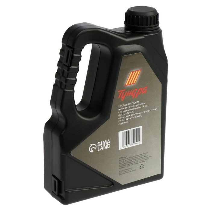 Набор инструментов ТУНДРА, подарочный пластиковый кейс "Канистра", 21 предмет